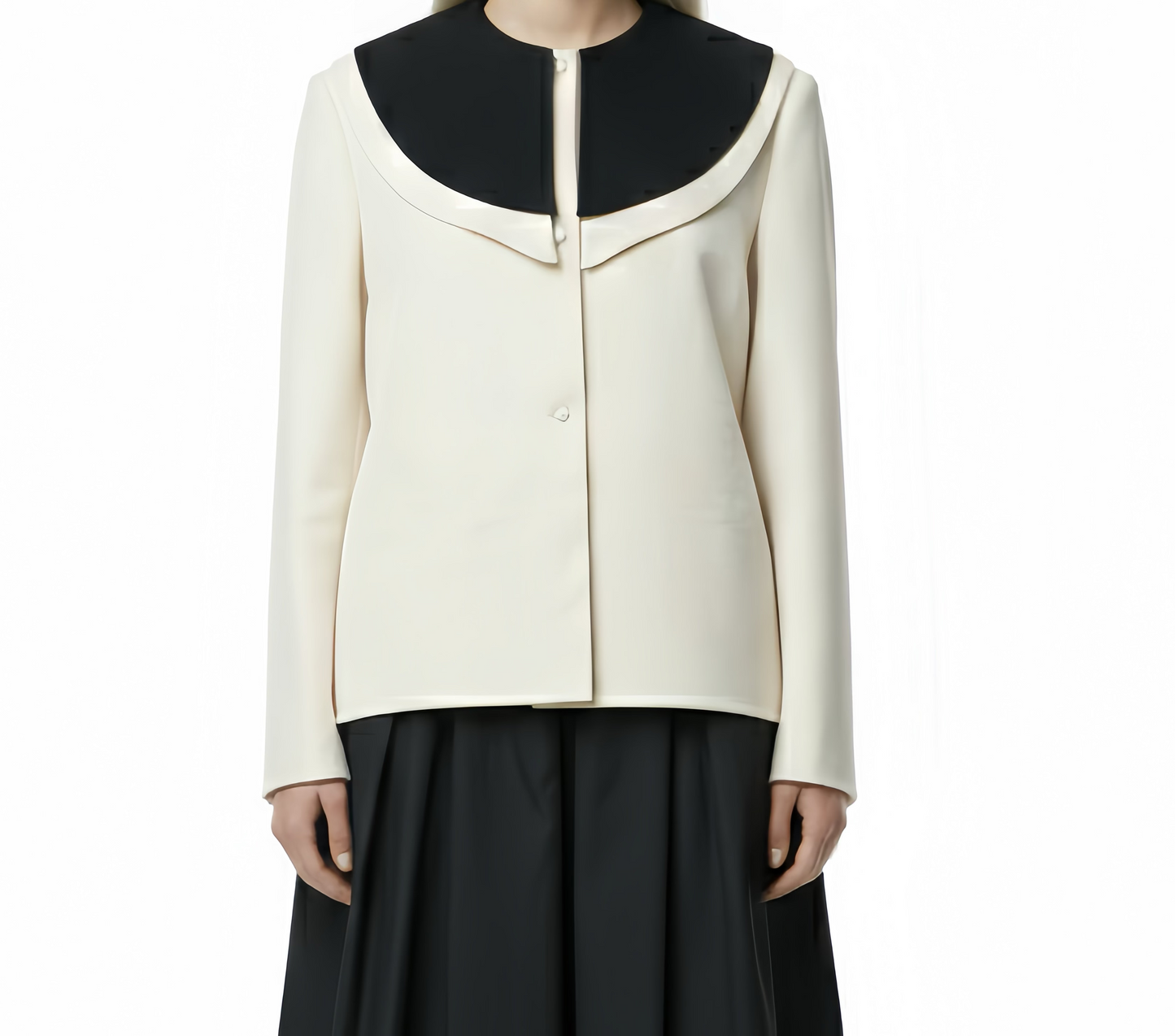 Chemise en Cotodrill à Double Col Contrasté