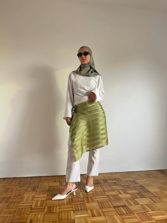 Surjupe en satin – Vert Olive - précommande