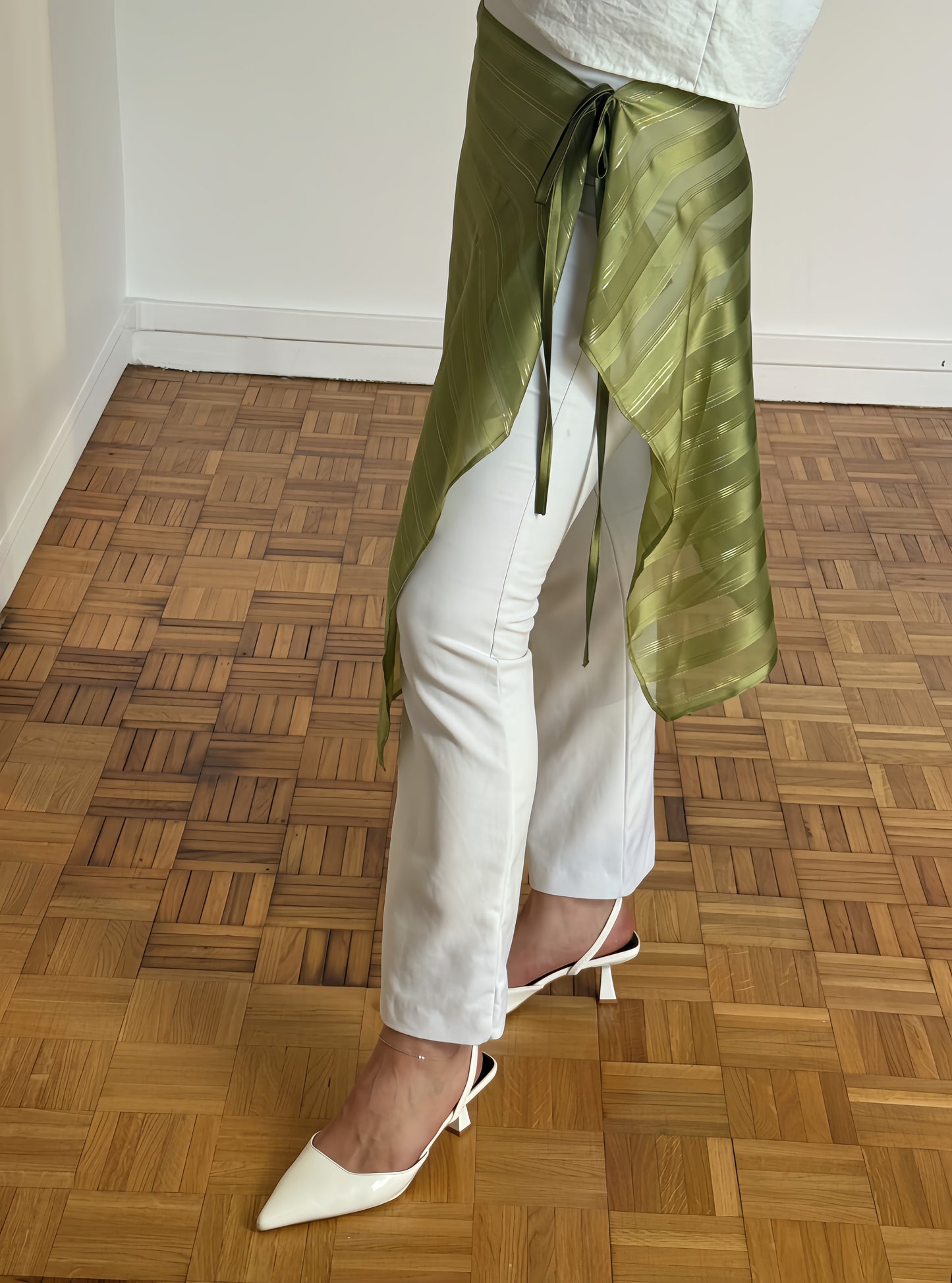 Surjupe en satin – Vert Olive - précommande