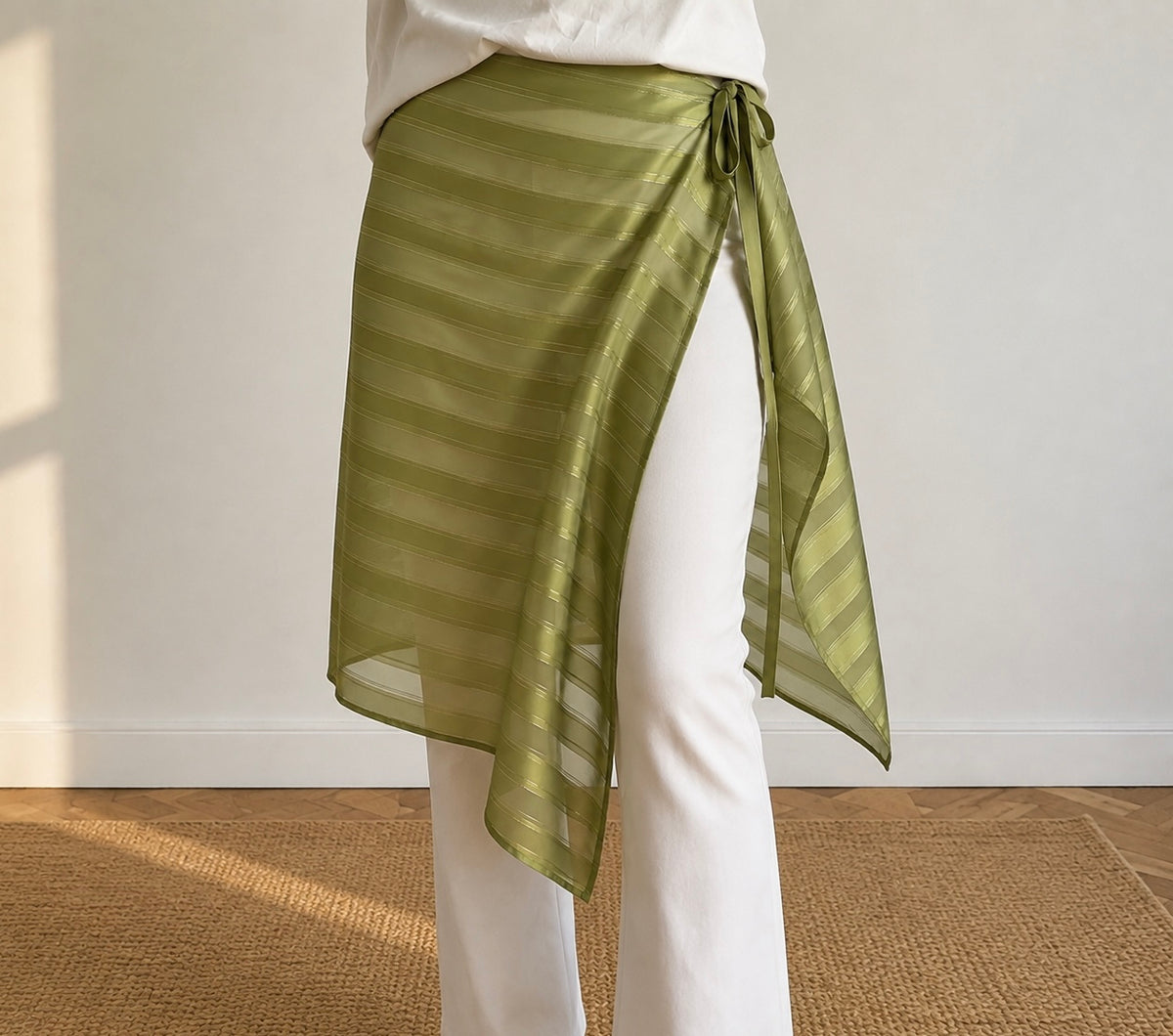 Surjupe en satin – Vert Olive - précommande